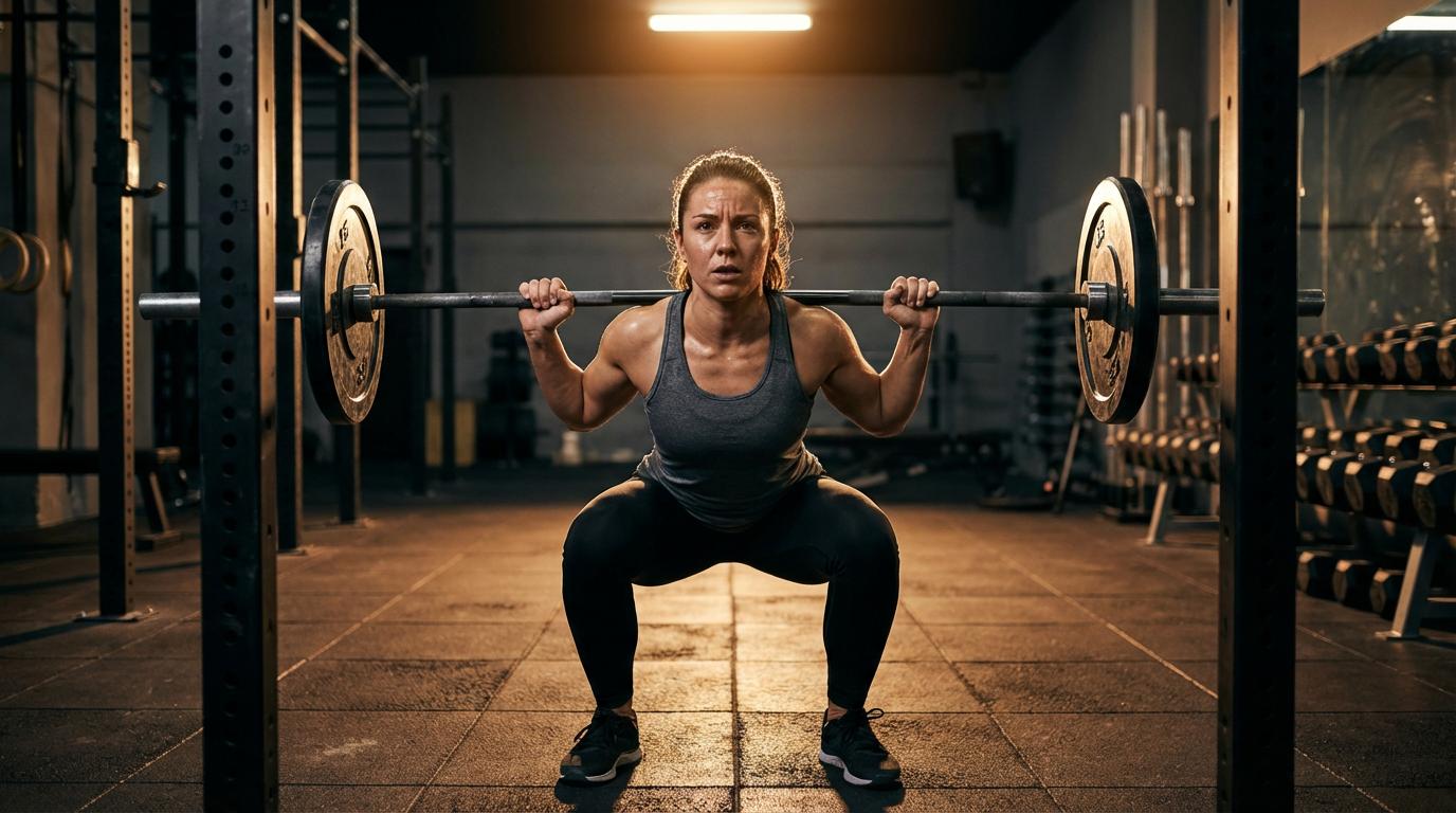 Person performing barbell exercises